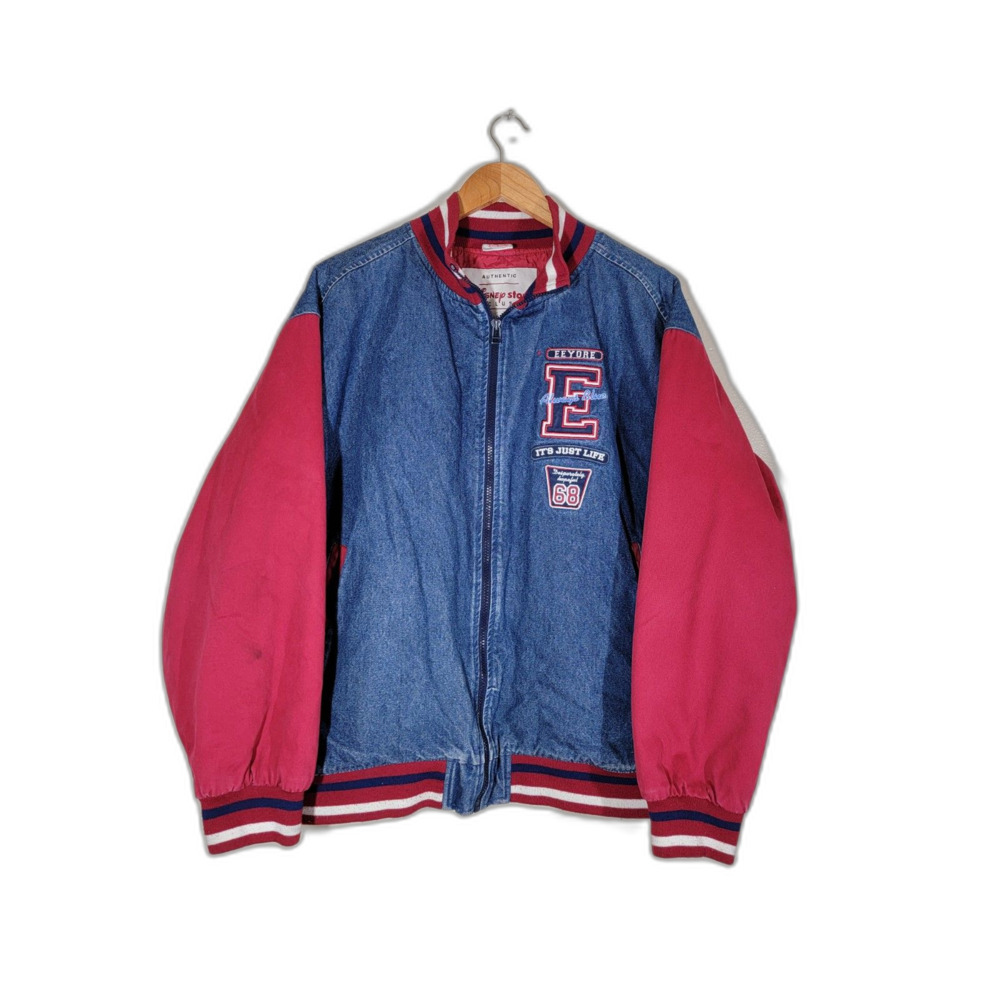 Disney Exclusive Eeyore Jean Varsity Jacket - Large